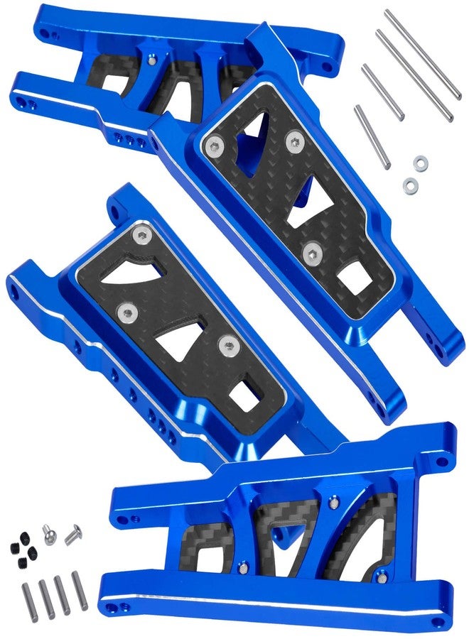 أذرع تعليق BRCatWPark RC، قطع غيار مُحسّنة لسيارات Slash 4X4 VXL/Rustler 4X4 VXL/Stampede 4WD VXL بمقياس 1/10، 4 قطع من أذرع التعليق المصنوعة من سبائك الألومنيوم، لون أزرق داكن - Image 1